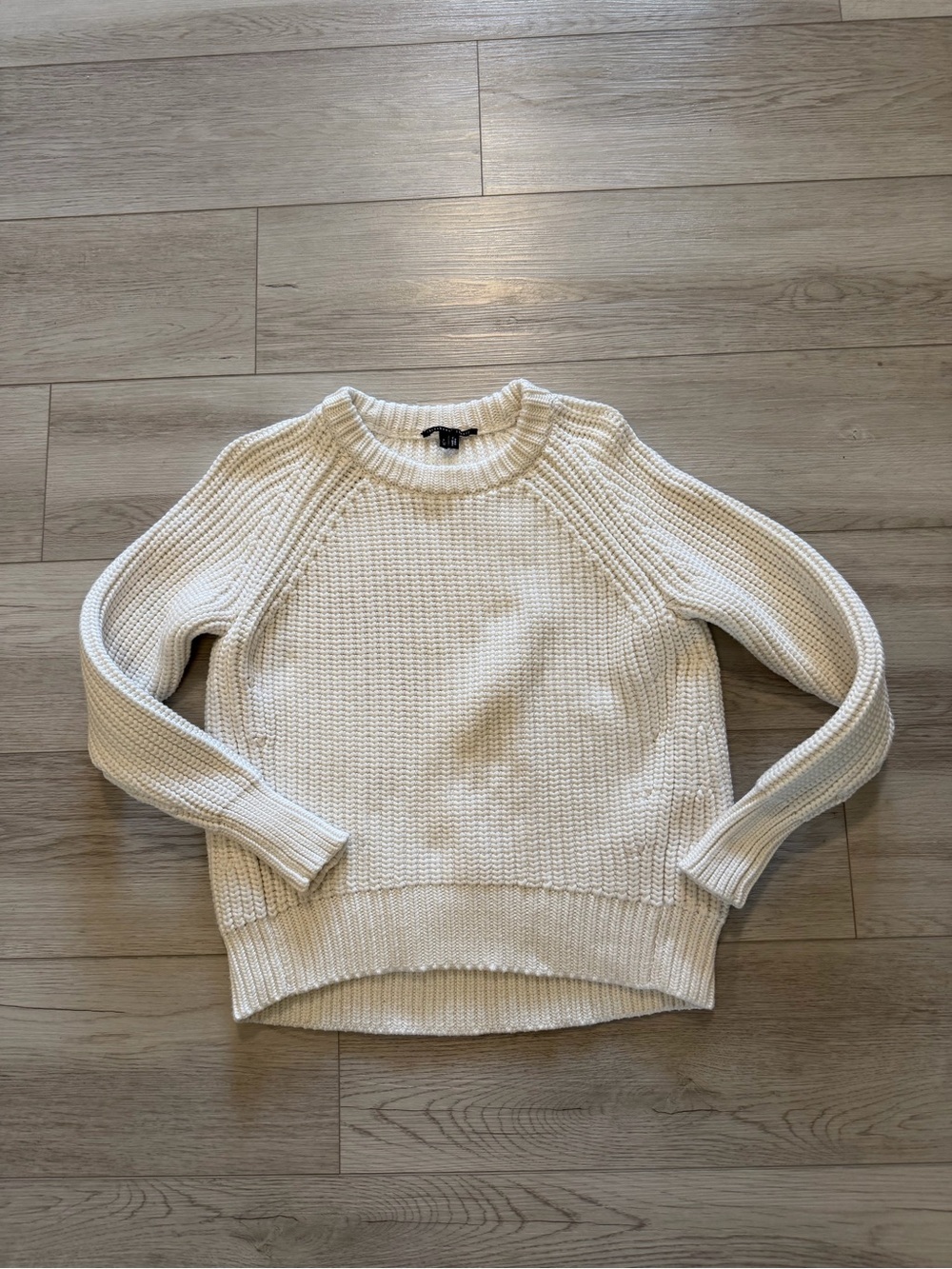 THEYSKENS' THEORY‎ Fisherman Knit Shaker Sweater Cropped White Crewneck Sz XS